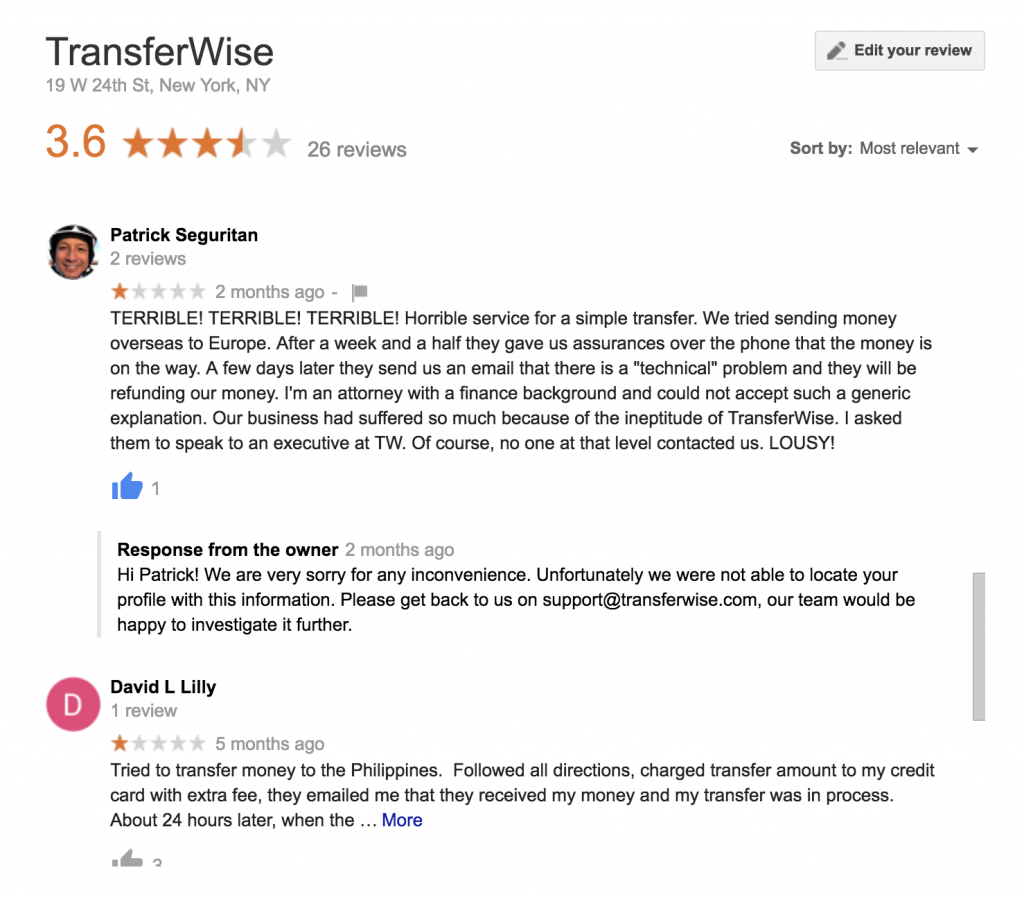 Transferwise Scam, Fake reviews, Transferwise Reviews